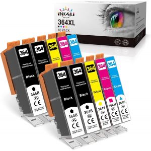 364XL 364 XL Ink 364 10 Pack Compatible Cartouche d'encre pour HP 364 XL 364 pour Photosmart 5520 5510 5515 6520 6525 Deskjet 3520 Officejet 4620 4622 (Noir Cyan Magenta Jaune, 10-Pack) - Neuf