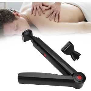 Tondeuse &Agrave; Cheveux Rechargeable Usb Pour Homme &iquest; Double T&ecirc;te, Douce Pour La Peau, Poign&eacute;e Pliable, Outil D'&eacute;pilation Du Dos - Neuf