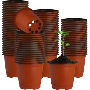 Kalanka-Lot De 100 Pots En Plastique Pour Plantes,Pots &Agrave; Fleurs En Plastique,Pots &Agrave; Semis 8 Cm De Diam&egrave;tre,Pour Plantes,L&eacute;gumes, Fleurs Et Graines De Fruits - Neuf