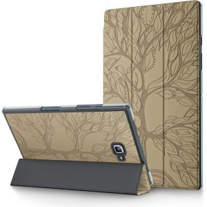 Kal-Coque Pour Samsung Galaxy Tab A 10.1 Pouce 2016 Étui Sm-T580/T585 (A6) Cuir Pu Housse De Protection À Trois Volets Flip Cover Avec Fonction Veille/Réveil Automatique Et Support, D'or - Neuf
