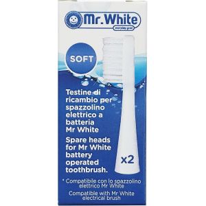 Kalanka-Mr White Lot De 2 T&ecirc;tes De Rechange Pour Brosse &Agrave; Dents &Eacute;lectrique &Agrave; Piles - Neuf