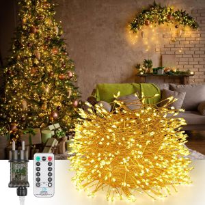KALANKA-10M 600 LED Guirlande Lumineuse, Guirlandes Lumineuses Noel Decoration, 8 Modes Fil de Guirlandes Cuivre Lumineuses, Étanche IP65, Guirlande LED pour Décoration Noël, Intérieur, Extérieur - Neuf