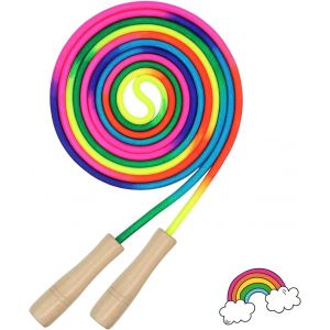 Corde À Sauter Pour Enfants, Corde À Sauter Avec Poignée En Bois, Corde À Sauter De Sport, Corde À Sauter Réglable Pour Garçon Et Fille, Corde À Sauter Réglable En Coton Pour Enfants - Neuf