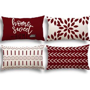 Eryi-Lot De 4 Housse Coussin Décoratif Canapé Taie D'oreiller Decoration Canapé Housses De Coussin En Lin D'extérieur Housse De Coussin Décoration Pour Chambre, Canapé, Chaise, Lit,Jardin 30x50cm - Neuf