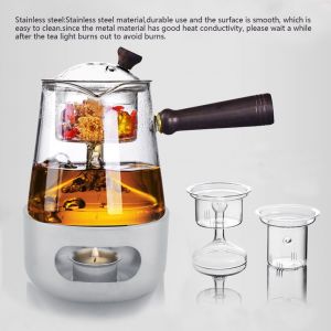 Hjlian Base De Chauffe-Theiere En Acier Inoxydable, Support De Theiere, Dispositif De Chauffage, Chauffe-The - Neuf