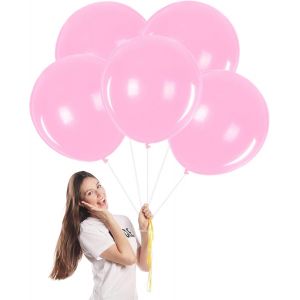Ballon Rose,5 Pi&egrave;ces 18 Pouces Ballons De Baudruche,Ballon Anniversaire,Ballons Rose En Latex Mat Helium Gonflable De Fete,Mariage,Baby Shower,Anniversaire Decoration Pour Femmes Gar&ccedil;ons - Neuf