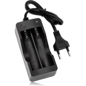 Chargeur Accu 18650, 2 Fentes Indépendantes, Chargeur Piles Rechargeable Li-Ion 3.7v Compatible 18650 18490 18350 18500 17500 16340 14500, Avec Chargeur De Batterie À Lcd Affichage[Z2113] - Neuf