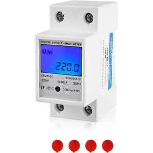 LIKO-Compteur Electrique Compteurs D'&Eacute;nergie: Compteur D'&Eacute;lectricit&eacute; Num&eacute;rique Lcd Compteur Ac Rail Din, 5(80) A 220V B Compteur Ac Calibr&eacute; Rail Din Compteur Kwh Compteur D'&Eacute;lectricit&eacute; Monophas&eacute; 2 Br - Neuf