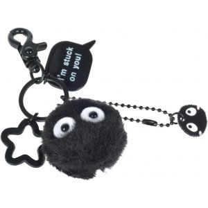 KAL-Porte-Cl&eacute;s Susuwatari | Pendentif De Boule De Suie En Peluche Noir - Neuf
