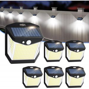 Solaire Lampe Exterieur D&eacute;tecteur Mouvement - 248 Led Solaire Lumiere Exterieur Lot De 6 Ip65 Etanche &Eacute;clairage 270&deg; S&eacute;curit&eacute; Sans Fil Lampe Mural Applique Pour Jardin Garage - Neuf