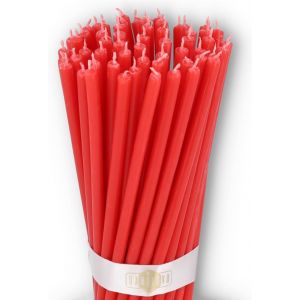 Kalanka-Bougies En Cire D'abeille Pure, Orthodoxes Bougies Naturelles Pour La Pri&egrave;re &Agrave; L'eglise, Rituales, La M&eacute;ditation, D&eacute;coration Pour Le G&acirc;teau D'anniversaire, Lot De 50 (Rouge) - Neuf
