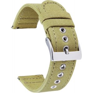 Bracelets De Montre En Toile À Dégagement Rapide Bracelet Pour Montre En Tissu 18mm 20mm 22mm 24mm Remplacement Bracelets Montres Canvas Pour Homme Et Femme Avec Boucle Argent/Noir.[U2062] - Neuf