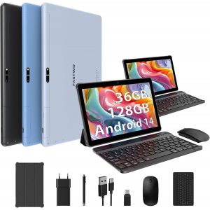 Tablette 10 Pouces Android 14 Tablettes Tactiles 5G Wifi,36¿12+24¿ Go Ram +128 Go Rom,Batterie 8000 Mah,Smart Ips,Bluetooth5.0,Tablette Avec Clavier Avec/Souris/Stylo,Noir - Neuf