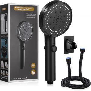 JGD-Pommeau de Douche Haute Pression, 6 Modes Pommeau de Douche avec 1.5 Tuyau Douche, Pommeau de Douche Economie Deau, Douchette Douche Salle de Bain,Shower Head Water Saving with Hose - Neuf