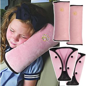 Subzonal-4 Pi&egrave;ces De Coussinets De Ceinture De S&eacute;curit&eacute; Pour Enfants, 2 Ceinture De Si&egrave;ge De Voiture Amovible Pillow 2 Coussinets De Ceinture De S&eacute;curit&eacute; Coussinets(Rose) - Neuf