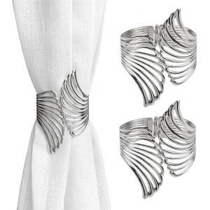 Pack De 2 Argent Embrasses De Rideaux Creux Des Oreilles Creatif Rideau De Boucles A Clip A Ressort Support Pour Bureau A Domicile - Neuf