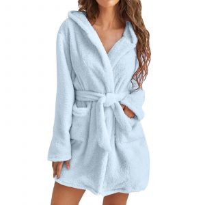 Serviette Robe Pour Femmes Avec 2 Poches Respirant Combishort Confortable Pour Femmes Fille Femme Bleu Ciel,2xl - Neuf