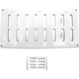 Grille Aeration Blanc 300x150mm avec Moustiquaire ¿ Evacuation Caches Tuyau Ventilateur ¿ d'Extraction Ventialtion ¿ Exterieur Interieur ¿ Gaine Cache Extracteur d'air VMC ¿ Climatiseur Seche - Neuf