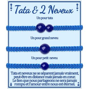 Eryi-Tata Neveu Bracelet Cadeau Tante Et 2 3 Neveux Bracelets A Sa Tata 2 3 Neveux Cadeaux De Ma Tata Anniversaire Noel Femme Homme Original Idee Bijoux Assortis Pour 2 3 4 5 Pièces Réglable - Neuf