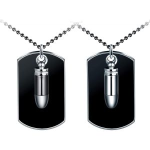 Trahoo-Feilok Colliers D'étiquettes Pour Hommes Avec Étiquettes À Balles En Alliage De Chaîne - Neuf