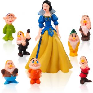 Sansh-- Blanche-Neige Et Les Sept Nains - Ensemble De 8 Mini Figurines De Gâteau - Mini Figurines De Décoration D'anniversaire - Fournitures De Cupcake - Neuf