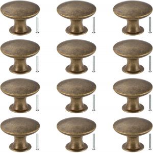Les Boutons de porte Ensemble de 12 Boutons de Tiroir 30mm Vintage en Laiton Poignées de Meubles de Cabinet de Boutons d'Armoires de Cuisine - Neuf