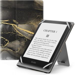 Guop-Étui Universel Pour 6"" 6.8"" 7"" Kindle Ereaders Fire Tablette-Kindle/Kobo/Voyaga/Lenovo/Sony Kindle E-Book E-Reader Tablette,Coque En Pu Avec Support Réglable Et Dragonne,Marbre Noir Or - Neuf