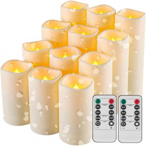 SUBZONAL-Lot de 12 bougies LED étanches pour l'extérieur avec télécommande - Bougie LED à batterie - Bougie résistante aux hautes températures. - Neuf