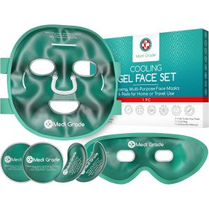 Jgd-Masque Visage Et Masque Anti Cerne Rafraichissant Pour Le Visage Complet De &iquest; Avec Gel Yeux &iquest; Pochette Refroidissante Incluse &iquest; Att&eacute;nue Les Poches - Neuf
