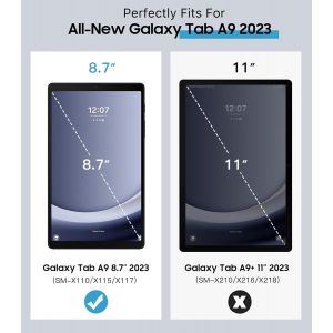 Coque Compatible Avec Samsung Galaxy Tab A9 8,7"" 2023, Étui De Protection Arrière En Tpu Translucide Givré Pour Toute Nouvelle Samsung Galaxy Tab A9 8,7"" Sm-X110/X115/X117, Noir - Neuf