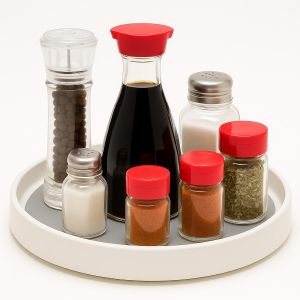 Tianyi-Lazy Susan Plateau Tournant Pour Réfrigérateur, 30 Cm, Étagère À Épices, Organisateur De Cuisine, Rotatif À 360 °, Organisateur Rotatif Pour Armoire, Lavabo, Coiffeuse - Neuf