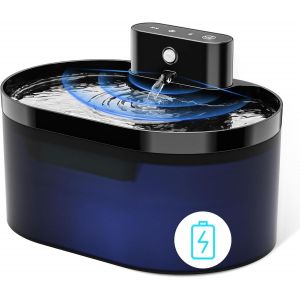 Fontaine &Agrave; Eau 2.2l Pour Chat Et Chien - Sans Fil, 4200mah, Silencieuse Avec D&eacute;tecteur De Mouvement - Neuf