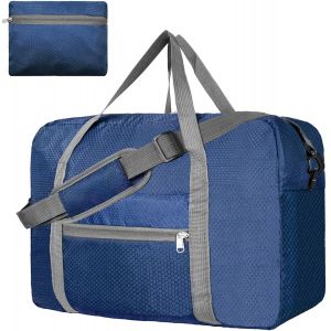 KALANKA-Sac de voyage pliable pour cabine d'avion Easyjet - 45 x 36 x 20 cm - Pour homme et femme, bleu marine, With Shoulder Strap, Sac de voyage - Neuf