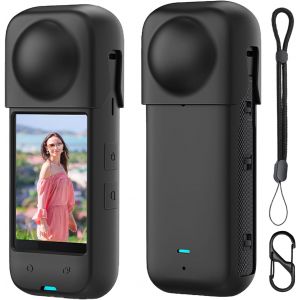 CHECARZHN--NO1-Étui De Protection En Silicone Pour Appareil Photo Instan360 X5 ¿ Housse Anti-Rayures Et Résistante Aux Chocs Et Lavable Pour Caméra D'Action, Positionnement Précis Des Trous, Toucher - Neuf