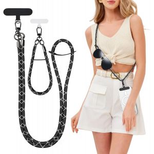 Maa-Tour De Cou Telephone, Lanière De Téléphone Réglable, Universelle Cordon Telephone Portable, Tour De Cou Smartphone Sangle Attache Avec 2 Patch Pour Lanière - Neuf