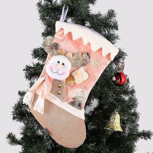 41.9cm 3d Glitter Chaussettes de No&euml;l Orignal Poup&eacute;e No&euml;l Cadeau Sac Chaussettes Suspendues Pour Enfants D&eacute;coration Int&eacute;rieure - Neuf