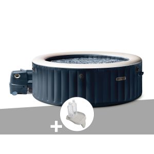 Kit spa gonflable Intex PureSpa Blue Navy rond Bulles 6 places + Porte-verre - Neuf