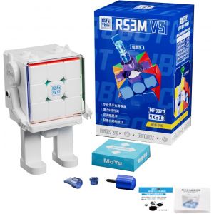RS3M V5 Speed Cube Magique 3x3x3,Magic Cube Stickerless,Magn&eacute;tique 3x3,aux entra&icirc;nements de comp&eacute;tition et aux Cadeaux d'anniversaire(Robot-Shape Display Box MagLev Matte Ver.) - Neuf