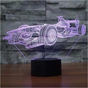 Veilleuse Enfant Led Lampe 3d Voiture, Lampe De Chevet Enfants 7 Couleurs Changement Lampes Ambiance Pour Salon Chambre - Neuf