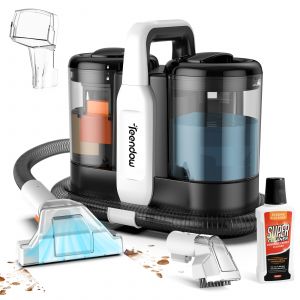 Aspirateur laveur de tapis Teendow C5, puissant moteur &agrave; brosse de 500 W, faible bruit, grand r&eacute;servoir d'eau de 1 500 ml, portable et compact, nettoyeur de taches, Niveau sonore 80 dB, Blanc - Neuf