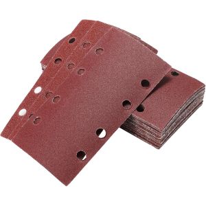 Pack De 40 Ponceuse Orbitale Feuilles D'abrasif 93 X 185 Mm 8 Trous 60/80/120/240 Grain Oxyde D'aluminium Rectangulaire De Papier De Verre Idéal Pour Le Ponçage, Le Polissage, Le Bois Et La Peinture - Neuf