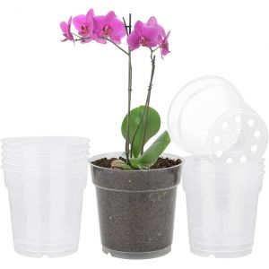 10 pièces 11.5cm Pot Fleurs Transparents Petits Pots à Orchidée Plastique pour Jardin,Balcon,etc - Neuf