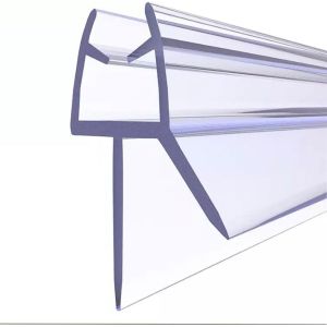 Joint de douche pour portes en verre de 6 à 8 mm-Lèvre en caoutchouc extra épaisse (12 mm)-100 % étanche et durable-Montage facile-Convient pour toutes les douches et baignoires (1.[V83] - Neuf