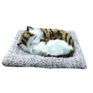 Peluche Chat Réaliste Avec Son Interactif Et Tapis En Tissu Doux ¿ Cadeau Idéal Pour Les Enfants - Neuf