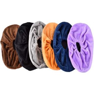 Lot De 6 Paires De Couvre-Chaussures Lavables Et R&eacute;utilisables En Tissu Avec Chaussons En Flanelle Pour La Maternelle, La Maison Et Le Bureau. - Neuf