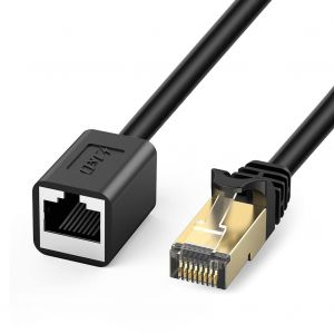 Cat 6 Rallonge Ethernet RJ45 R&eacute;seau C&acirc;ble Extension, RJ45 M&acirc;le &agrave; Femelle Extension Ethernet - Supporter Standards Cat6 / Cat5e / Cat5, Compatible avec PS5 PS4 PC Routeur Modem Switch, 2.1 Meter - Neuf