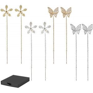 Lymphvity Magnetherapy Germanium Lot De 4 Paires De Boucles D'oreilles Brillantes En Germanium Boucles D'oreilles Magn&eacute;toth&eacute;rapie Lymphatique Facilite La Fatigue R&eacute;duit Le Poids Bo&icirc;te Cadeau, - Neuf