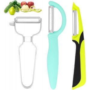 Lbgwp60-Ensemble 3 Pièces Epluche Legume, Antidérapant Econome, Poignée Ergonomique Eplucheur Pomme De Terre, Pour Pommes Terre, Poires, Pommes, Tomates, Carottes, Concombres - Neuf