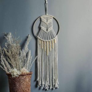 Macrame Attrapeur De Rêves,Attrapeur De Rêves Macramé Long Gland Tapisserie Tapisseries Tissées À La Main De Style Bohème,Pour Décoration Murale Suspendue De La Maison (Type I) - Neuf
