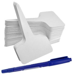 Lot De 100 &Eacute;tiquettes En Plastique Pour Plantes, &Eacute;tiquettes En T, Blanches - Neuf